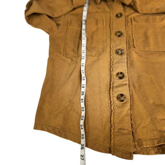 Nordstrom Rack Kensie Oversized Brown Raw Edge Button Front Shacket Size Large - Picture 6 of 13